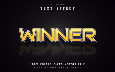 Yellow winner text effect