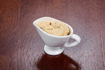 Horse radish sauce in the bowl