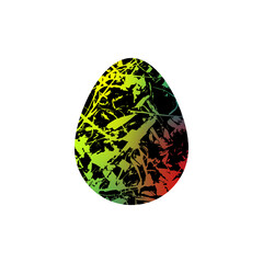Easter egg with an abstract pattern. Vector isolated illustration on white background. Happy Easter. Colorful background.