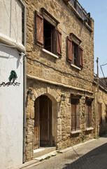 Fototapeta na wymiar Old street at historical district of Kyrenia. Cyprus