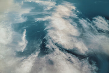 Fototapeta premium Blue sky with clouds during day. Cumulus background