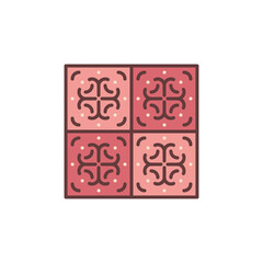 Tiles vector concept red creative icon or symbol