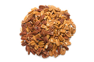 Pecan-nut isolated on white background.