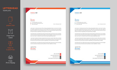 Modern Letterhead Design Template , Fully Editable print Ready Template 