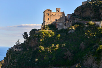 Fototapeta na wymiar The church of San Nicolò in the Borgo di Savoca in Sicily