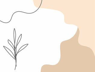 Horizontal template with organic shapes drawn by hand. Sketch, doodle. Modern vector illustration.