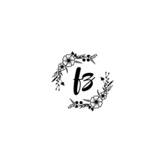 FZ initial letters Wedding monogram logos, hand drawn modern minimalistic and frame floral templates