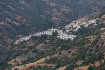 towns on the side of a mountain in the Sierra Nevada