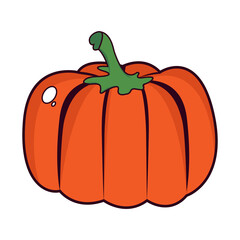 Isolated pumpkin icon. Vegetable icon - Vector illustration