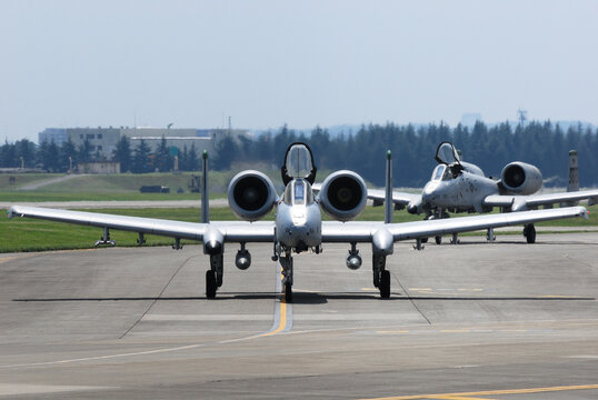 Tokyo, Japan - August 24, 2009:United States Air Force Fairchild Republic A-10A Thunderbolt II attack aircraft.