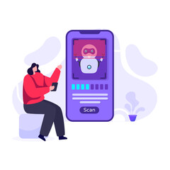 
Robot assistant flat illustration editable vector design 

