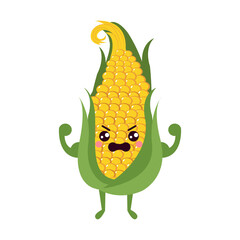 Isolated corn cob cartoon kawaii - Vector illustration