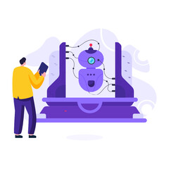 
Quantum technologies flat illustration editable vector design 

