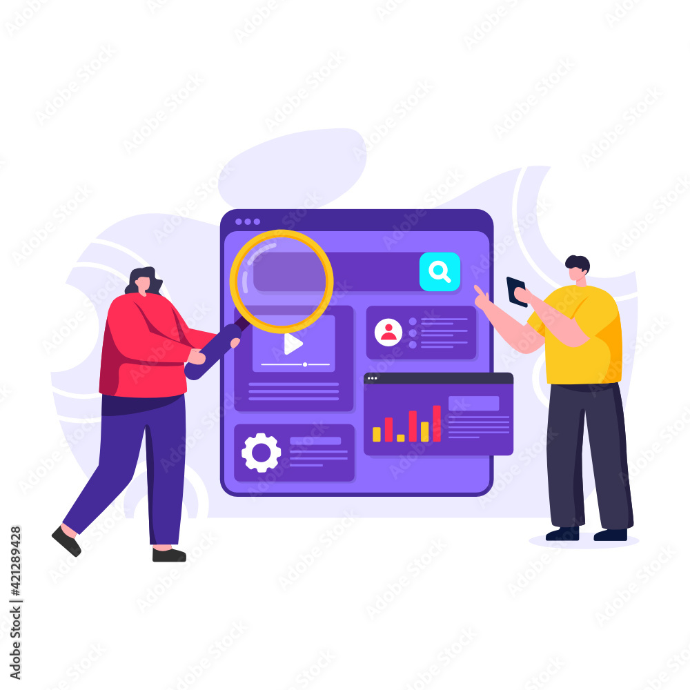 Canvas Prints website analytics flat illustration editable vector