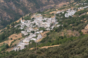 towns on the side of a mountain in the Sierra Nevada