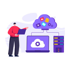 
Mobile optimization flat illustration editable vector 

