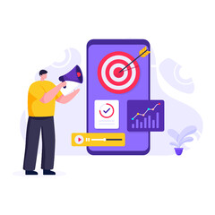 
Mobile marketing flat editable illustration 

