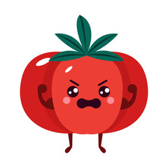 Isolated tomatoe cartoon kawaii. Cartoon of a vegetable - Vector illustration
