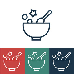 Linear vector icon with flake