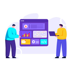 
Editable illustration of video marketing, flat style

