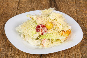 Caesar salad with chicken breast