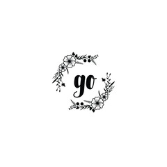 GO initial letters Wedding monogram logos, hand drawn modern minimalistic and frame floral templates