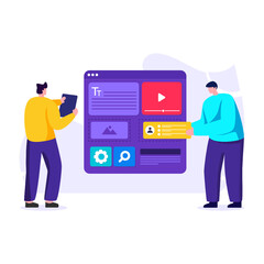 
Website design illustration in flat vector design.

