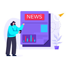 
News in flat illustration design 

