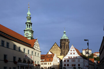 Obraz premium Rathaus und Marienkirche in Pirna