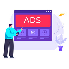 
Advertisement in flat illustration design 

