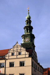 Fototapeta na wymiar Turm des Rathauses in Pirna