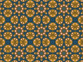 Wallpaper Geometric Ornament Abstract Pattern Green, Black, Blue, and Gold Yellow for Print and Background. Geometric Tile Digital Paper.