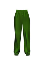 Green  tracksuit bottom. vector illustration