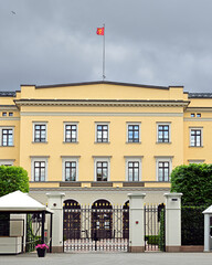 Royal Palace  (19th century) in Oslo. Official residence of present Norwegian monarch, view from...