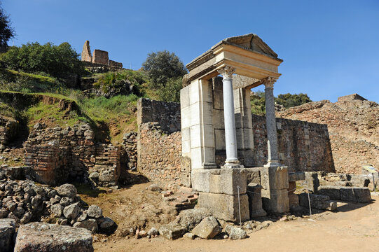 Templo de Mercurio en la ciudad romana de Munigua Mulva, provincia de Sevilla, Espa&ntilde;a