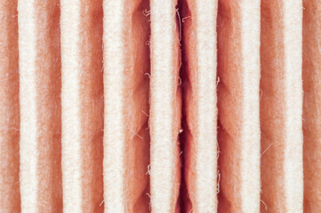 Detail of car oil filter. Macro photo of vehicle oil filter.