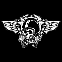 vector of skull biker badge logo illustration