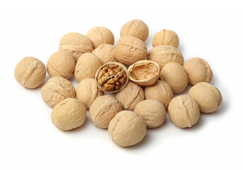 walnuts on a white