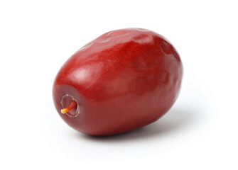 Dry red jujubes isolated on white background