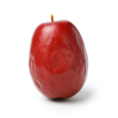 Dry red jujubes isolated on white background