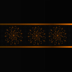 Golden abstract Mandal ornate pattern for background, invitations, cards, premium templates.