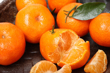 mandarin or tangerine isolated on a white background