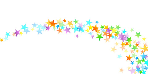 Rainbow Festive Confetti. Carnival Star Falling.