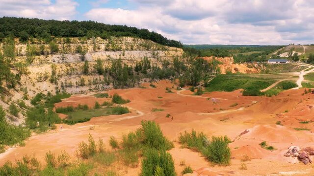Areal view of Bauxite mine in Gant, Hungary