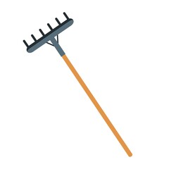 Isolated garden rake icon. Gardening icon - Vector illustration