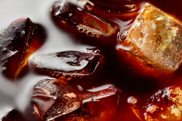 Iced coffee with natural ice.
