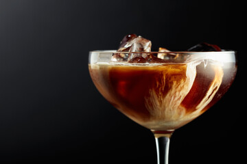 Iced coffee with natural ice and cream.