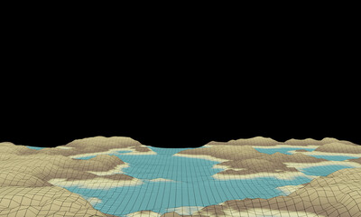 3D rendered low poly island.