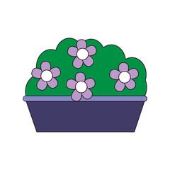 Isolated flowers in a pot icon - Vector