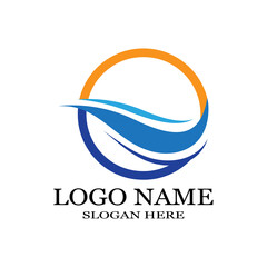 Water wave icon vector illustration design logo
